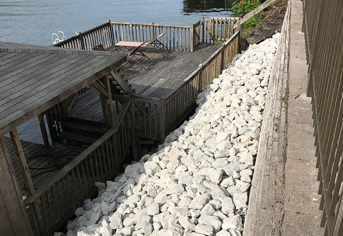 Riprap installed by Edmonds Environmental Tuscaloosa Alabama