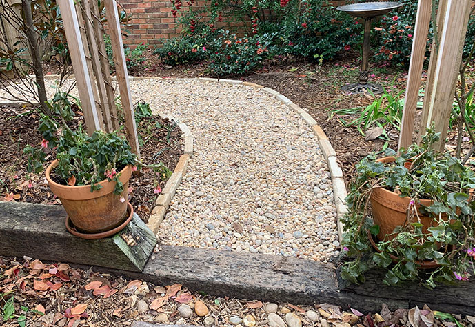 stone walkway and landscaping designed and installed by Edmonds Environmental